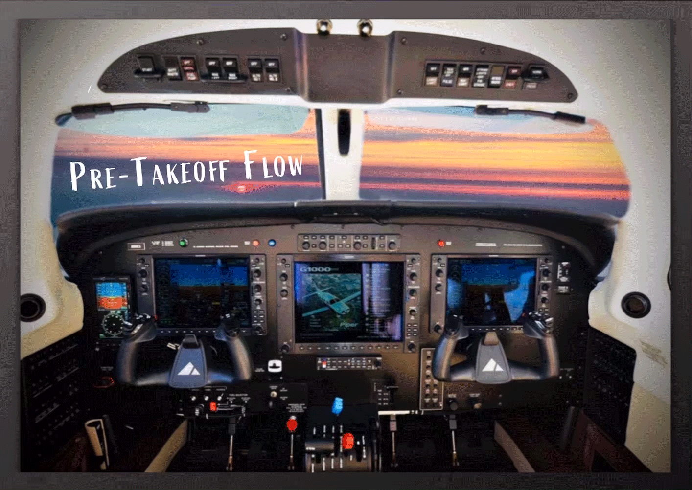 A view of the cockpit of an airplane.