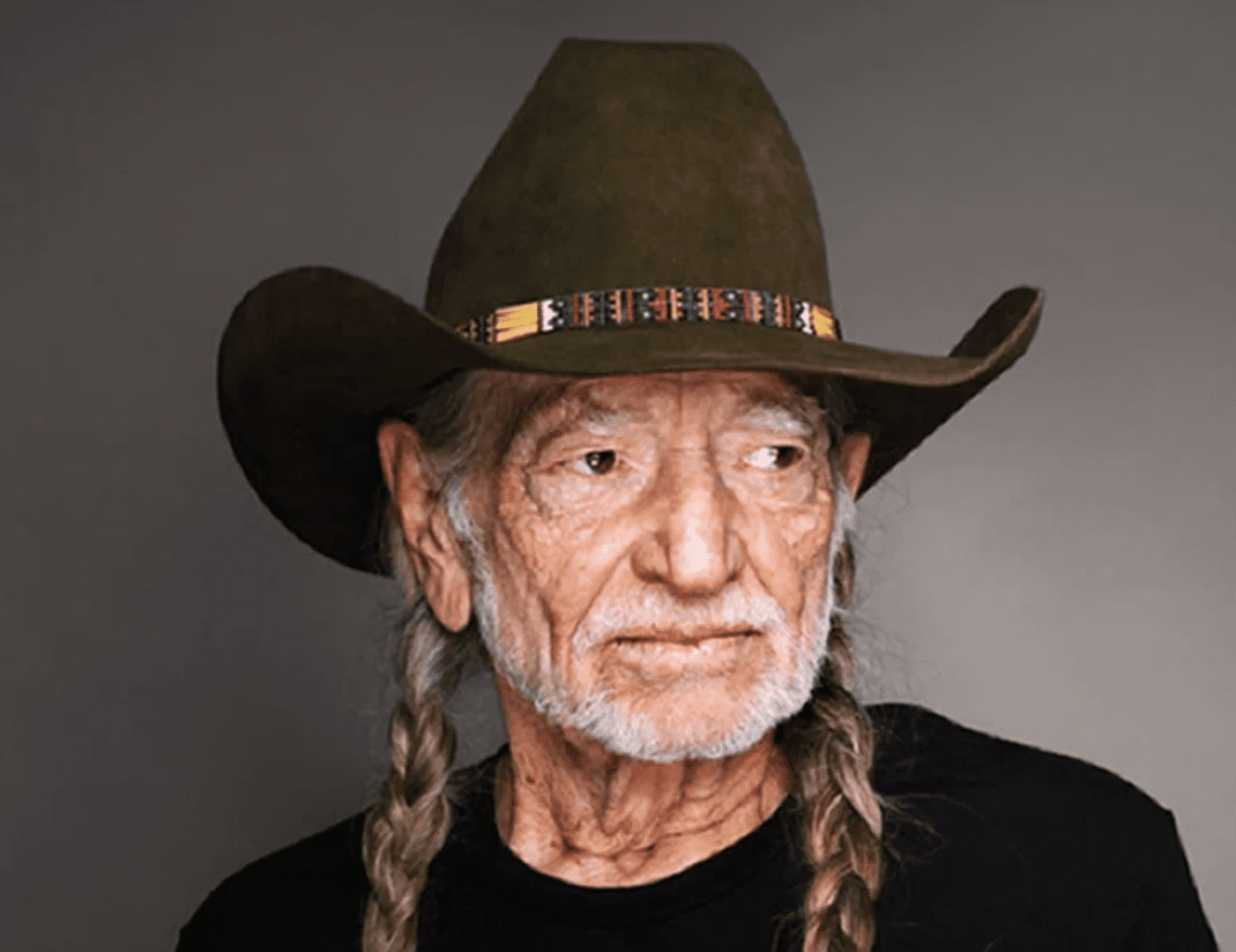 Willie Nelson A man with long hair and a hat.