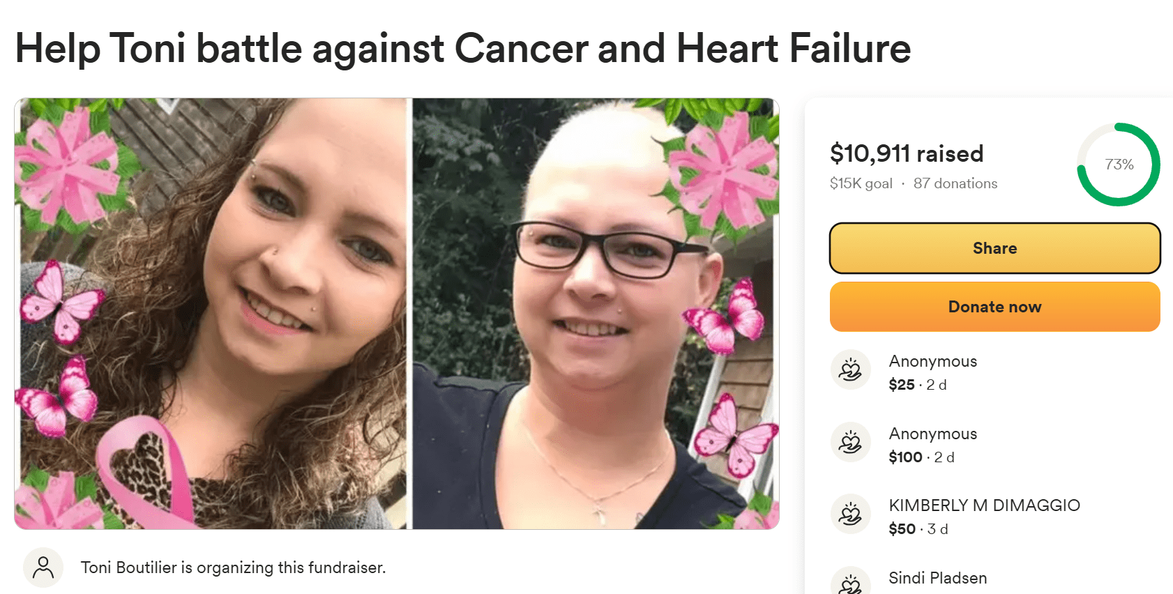 Toni GoFundMe Page