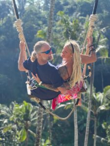 Tony McLean Brown and Kelli Darlin on a Swing