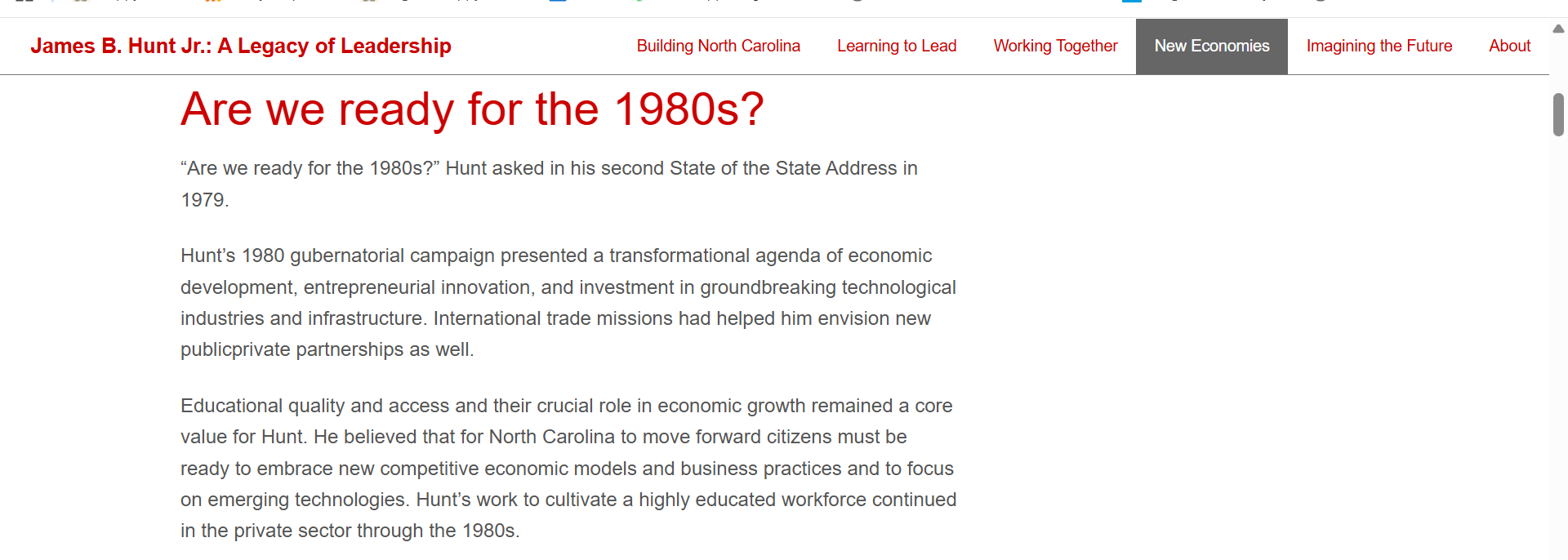 Jim Hunt Jack Cecil NCSU IEI 1980