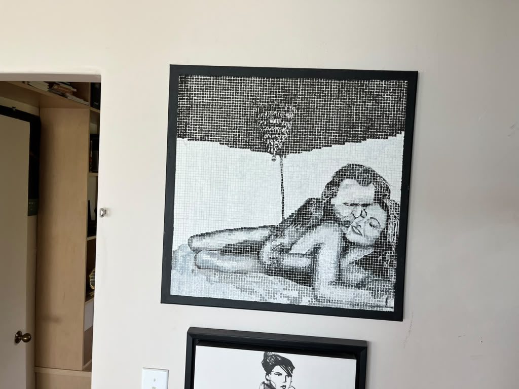 Naked Under Tent WHITE BLACK DOT ART