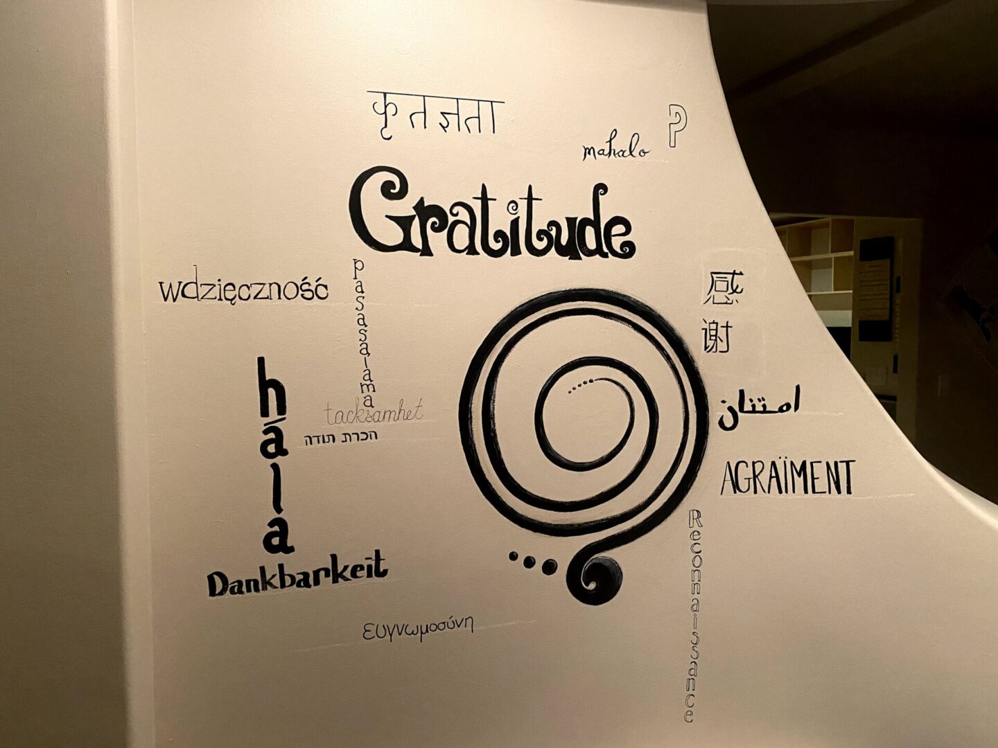 Gratitude in Multiple Languages Painting Kelli Darlin