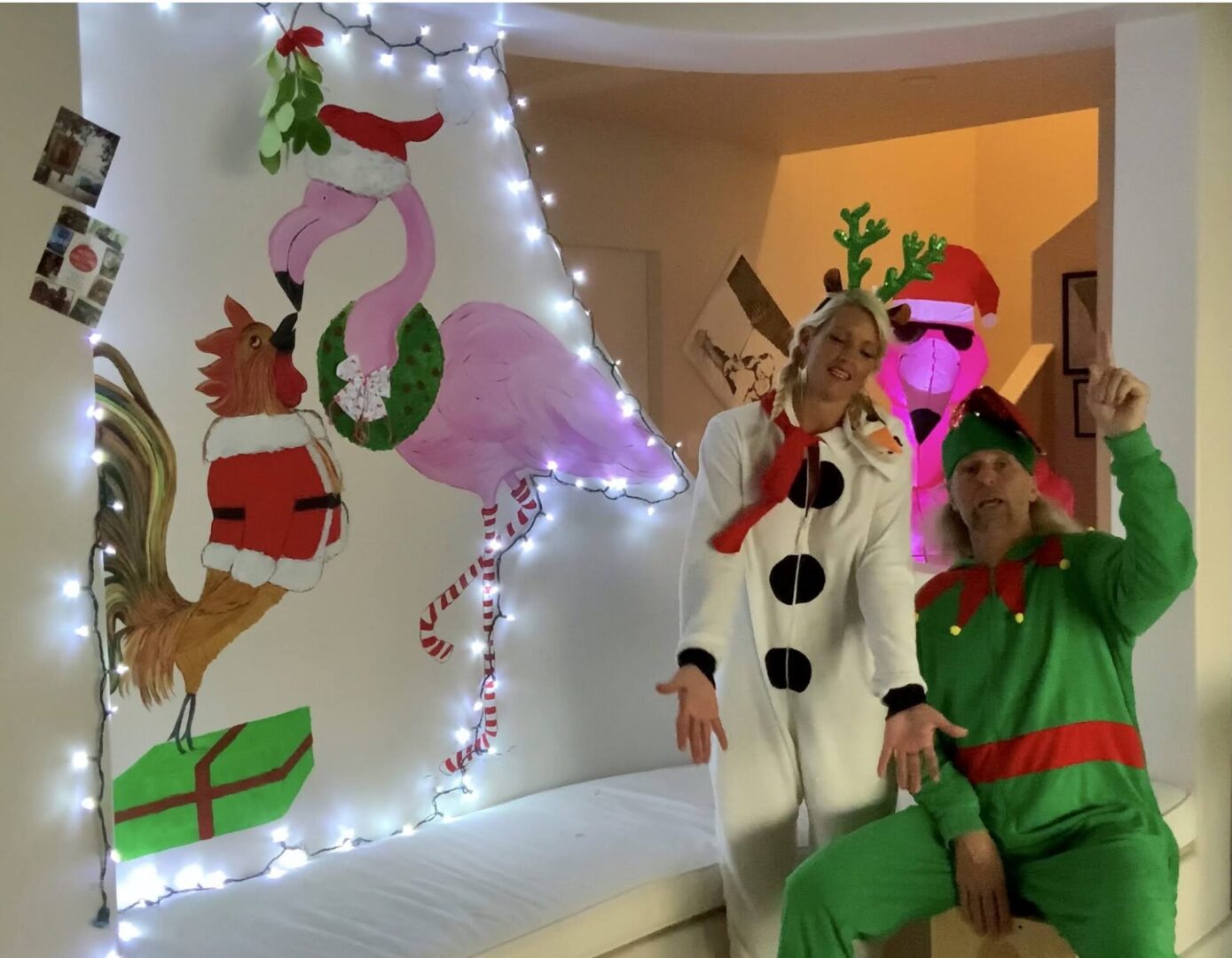 xmas rooster painting